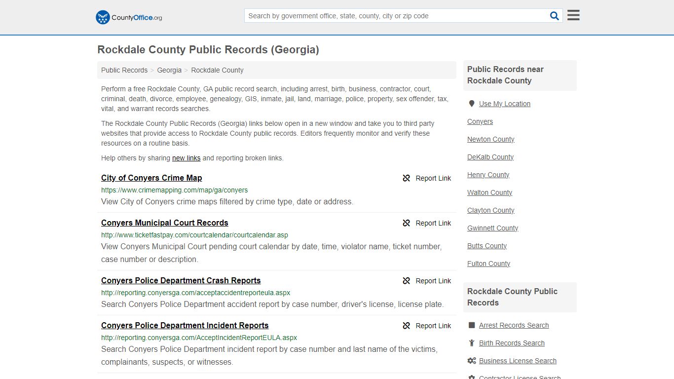 Rockdale County Public Records (Georgia) - County Office